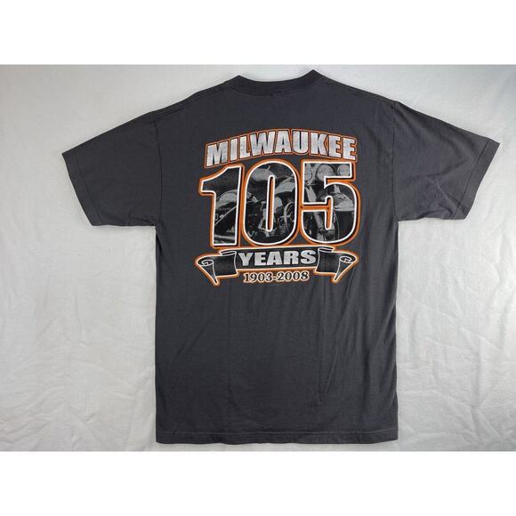 Harley Davidson Genuine Motorcycle 105 Years Logo Milwaukee T-Shirt - Size L - Picture 5 of 8